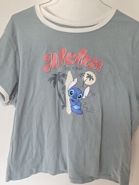 Disney Light Blue 'Aloha' Stitch Graphic Tee